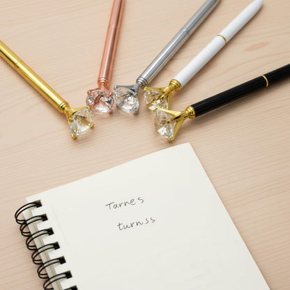 HISHER Custom Diamond Pens, 20 Pack, Bridal Shower Wedding Favor, Black Ink