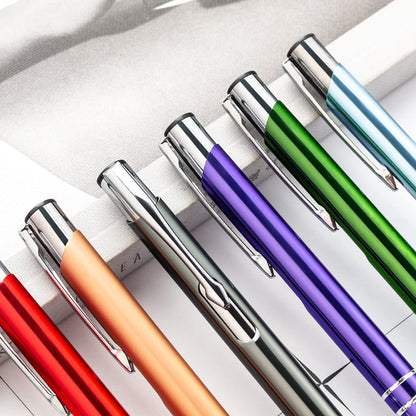 HH-STUDIO CUSTOM Metal Pen, Engraved Logo, Black Ink, Retractable-50 Pack