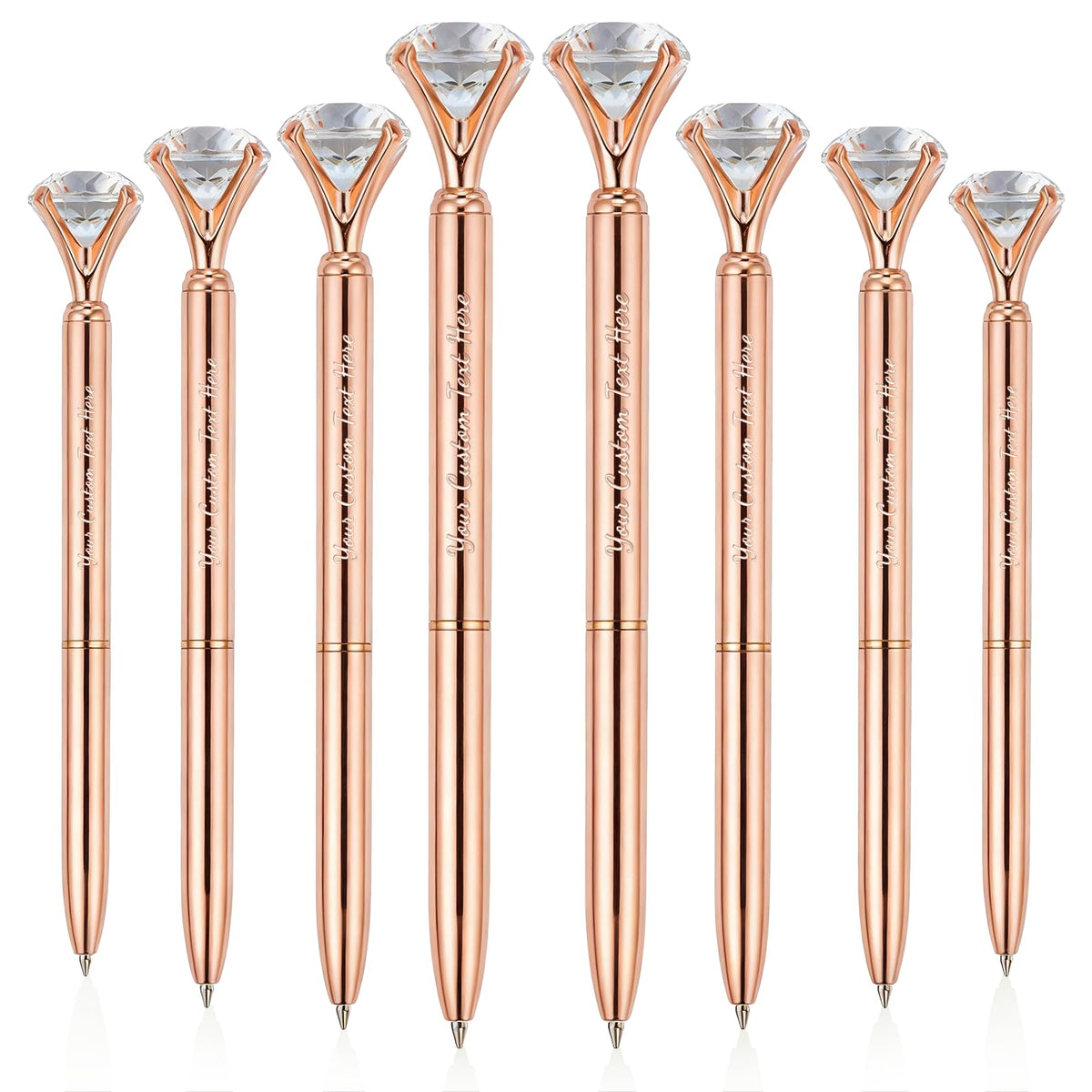 HISHER Custom Diamond Pens, 20 Pack, Bridal Shower Wedding Favor, Black Ink