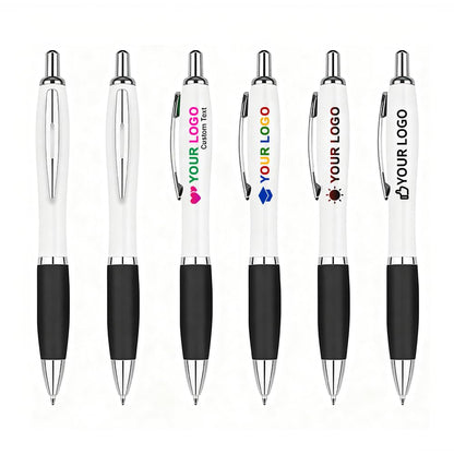 100 PCS Bulk Personalized Pens with Color Logo Custom Retractable Pens