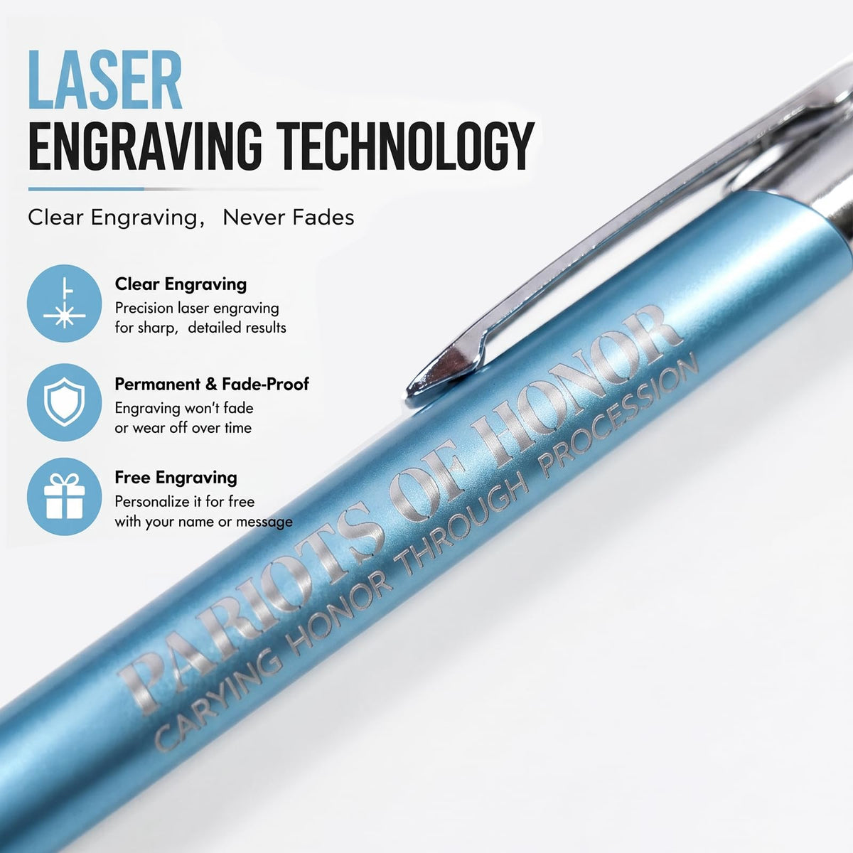 Custom Personalized Pens with Stylus, Black Ink Click Ballpoint Pens-50 PCS