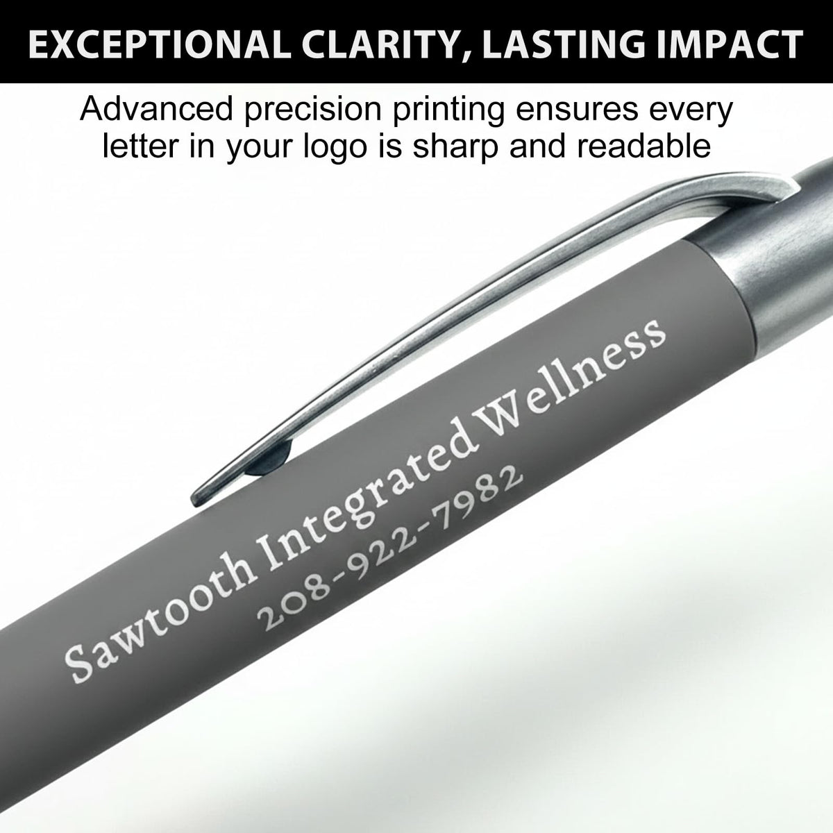 Customized Pens with Personalized Text - Pack of 100 Bulk Black Ink