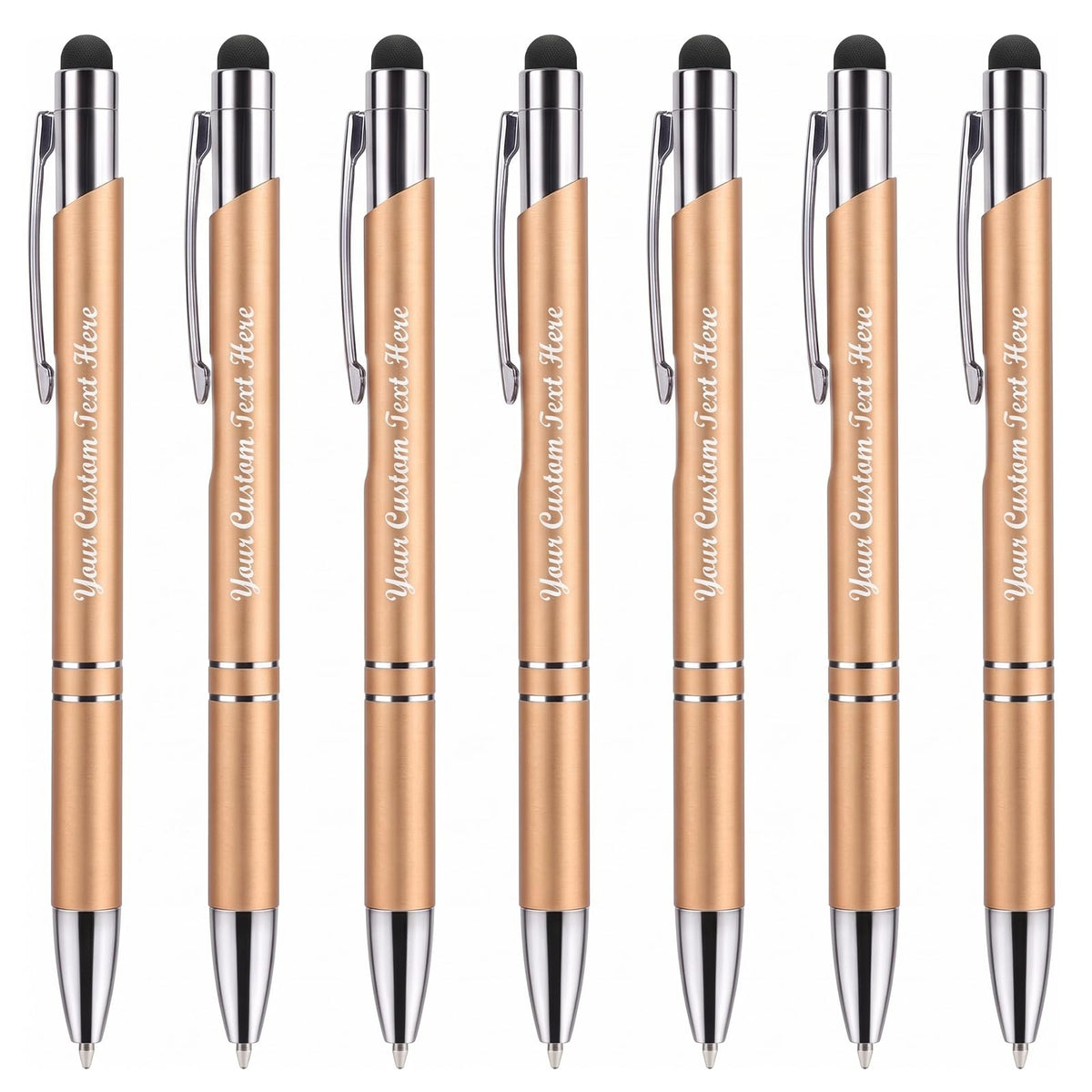Custom Personalized Pens with Stylus, Black Ink Click Ballpoint Pens-50 PCS
