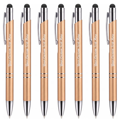 Custom Personalized Pens with Stylus, Black Ink Click Ballpoint Pens-50 PCS