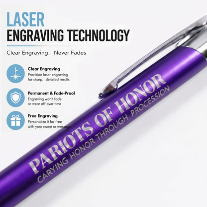 Custom Personalized Pens with Stylus, Black Ink Click Ballpoint Pens-50 PCS