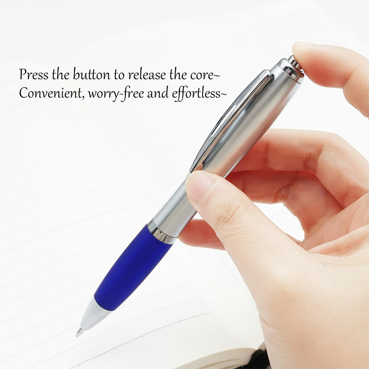 Personalized Pens with Custom Logo or Text - 100 Pack Bulk Click Pens