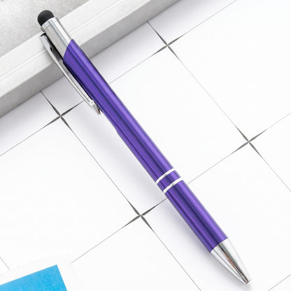 Custom Personalized Pens with Stylus, Black Ink Click Ballpoint Pens-50 PCS