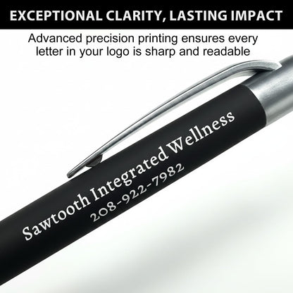 Customized Pens with Personalized Text - Pack of 100 Bulk Black Ink