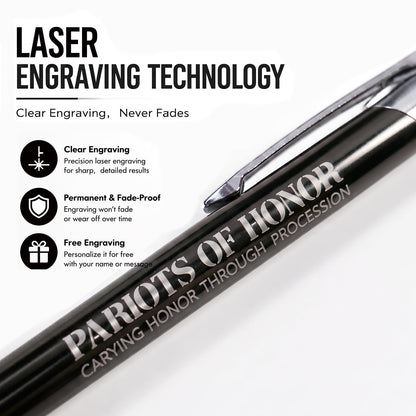 Custom Personalized Pens with Stylus, Black Ink Click Ballpoint Pens-50 PCS