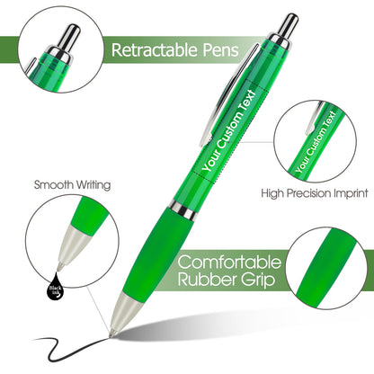 Pack of 100 Personalized Clear Pens - Custom Bulk Promotional Pens
