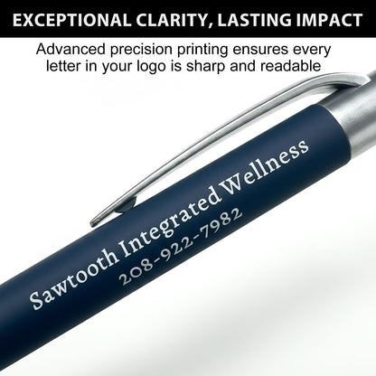 Customized Pens with Personalized Text - Pack of 100 Bulk Black Ink