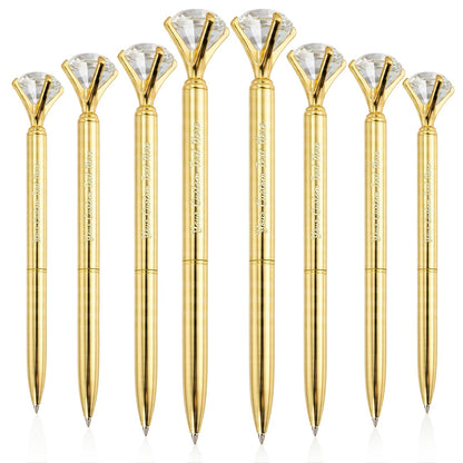 HISHER Custom Diamond Pens, 20 Pack, Bridal Shower Wedding Favor, Black Ink