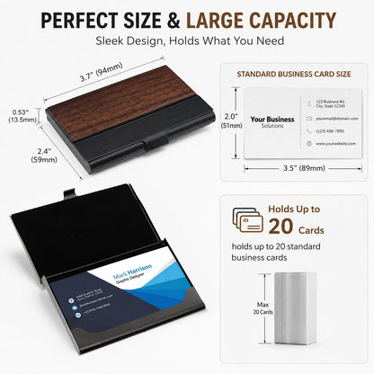 Personalized Wood Business Card Holder Custom Engraved Business Card Holder
