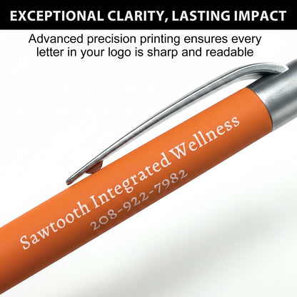 Customized Pens with Personalized Text - Pack of 100 Bulk Black Ink