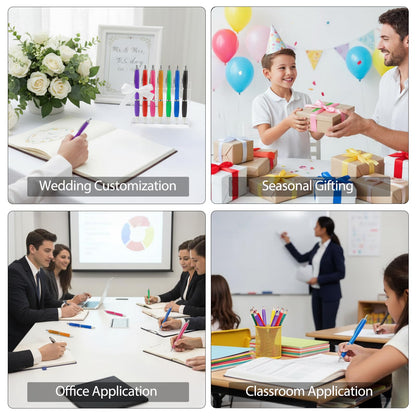 Pack of 100 Personalized Clear Pens - Custom Bulk Promotional Pens