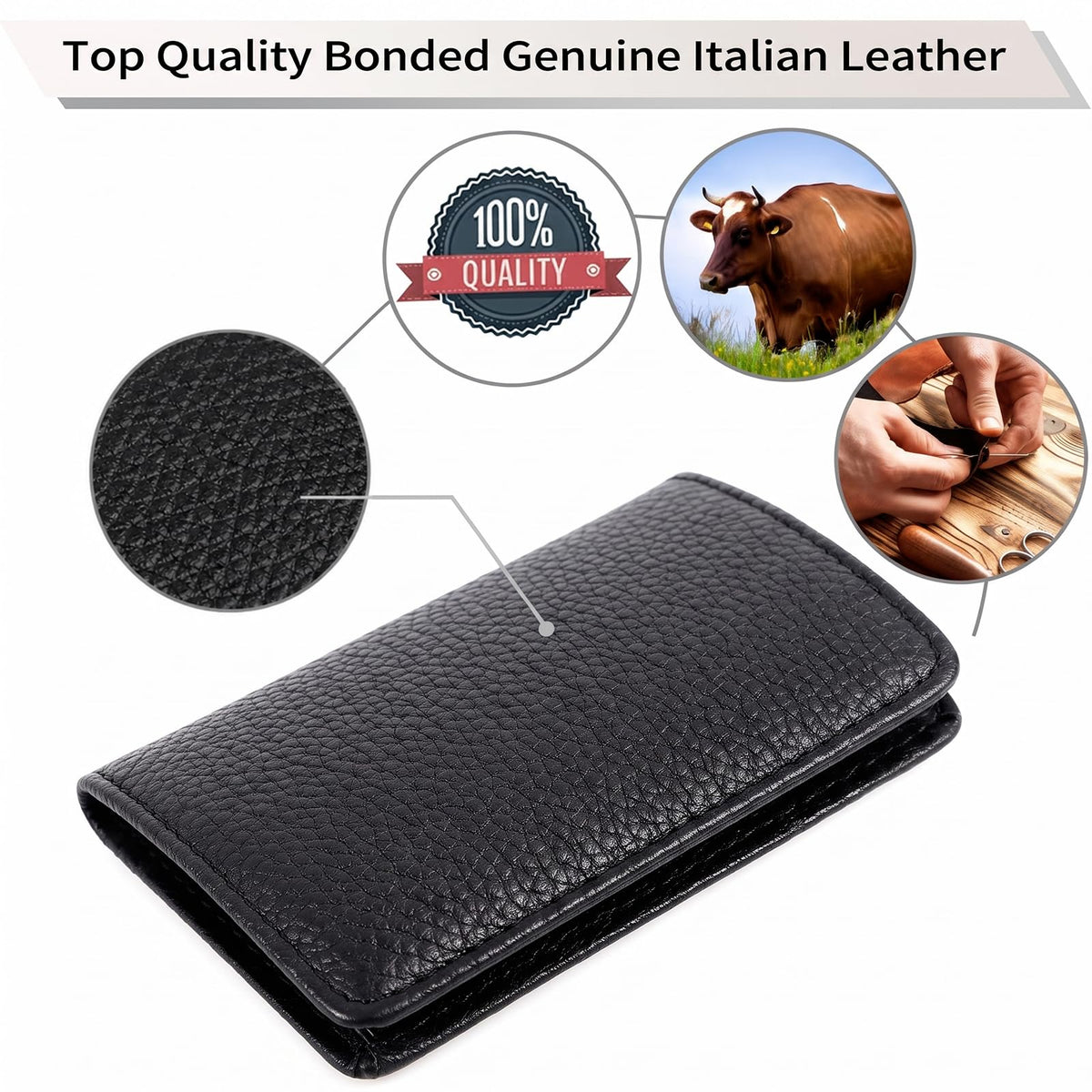 Custom Business Card Holder, Personalized Leather Business Card Case