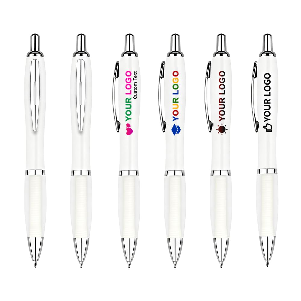 100 PCS Bulk Personalized Pens with Color Logo Custom Retractable Pens