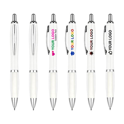 100 PCS Bulk Personalized Pens with Color Logo Custom Retractable Pens