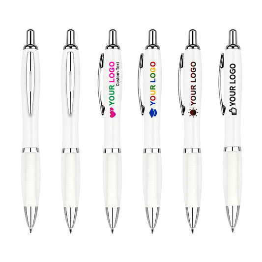 100 PCS Bulk Personalized Pens with Color Logo Custom Retractable Pens