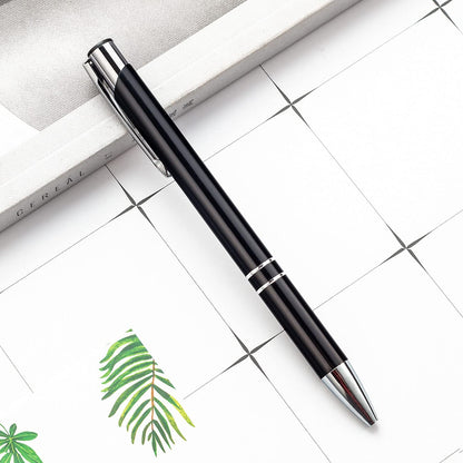 HH-STUDIO CUSTOM Metal Pen, Engraved Logo, Black Ink, Retractable-50 Pack