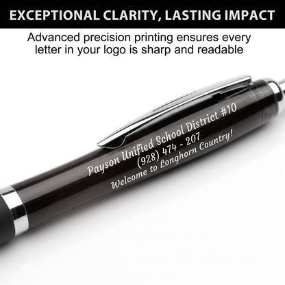 Pack of 100 Personalized Clear Pens - Custom Bulk Promotional Pens