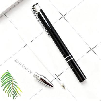 HH-STUDIO CUSTOM Metal Pen, Engraved Logo, Black Ink, Retractable-50 Pack