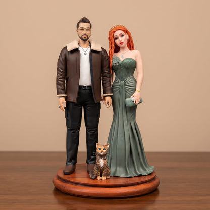Personalized Custom Figurine from Photo, Handmade 1:1 Clay Statue
