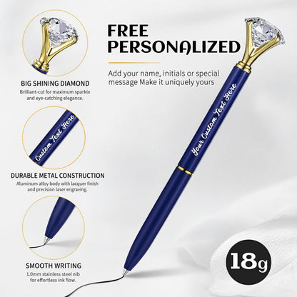 HISHER Custom Diamond Pens, 20 Pack, Bridal Shower Wedding Favor, Black Ink