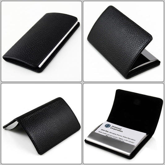 Custom Business Card Holder, Personalized Leather Business Card Case
