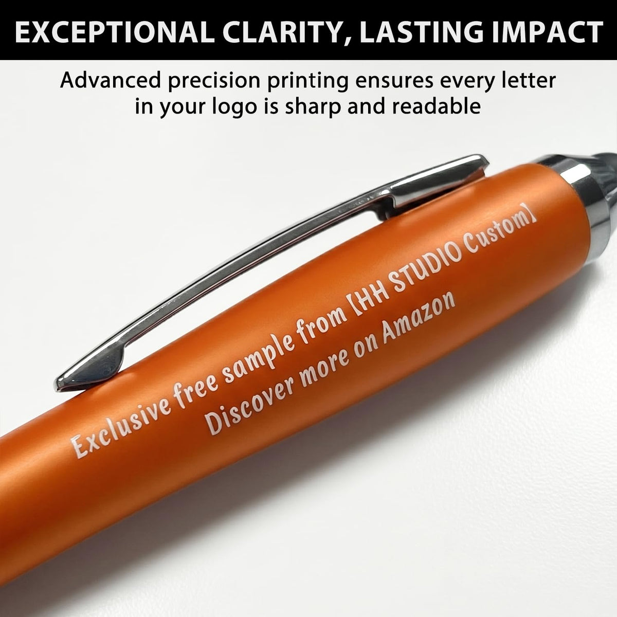 100 PC Custom Personalized Pens with Stylus, Black Ink Click Ballpoint Pens