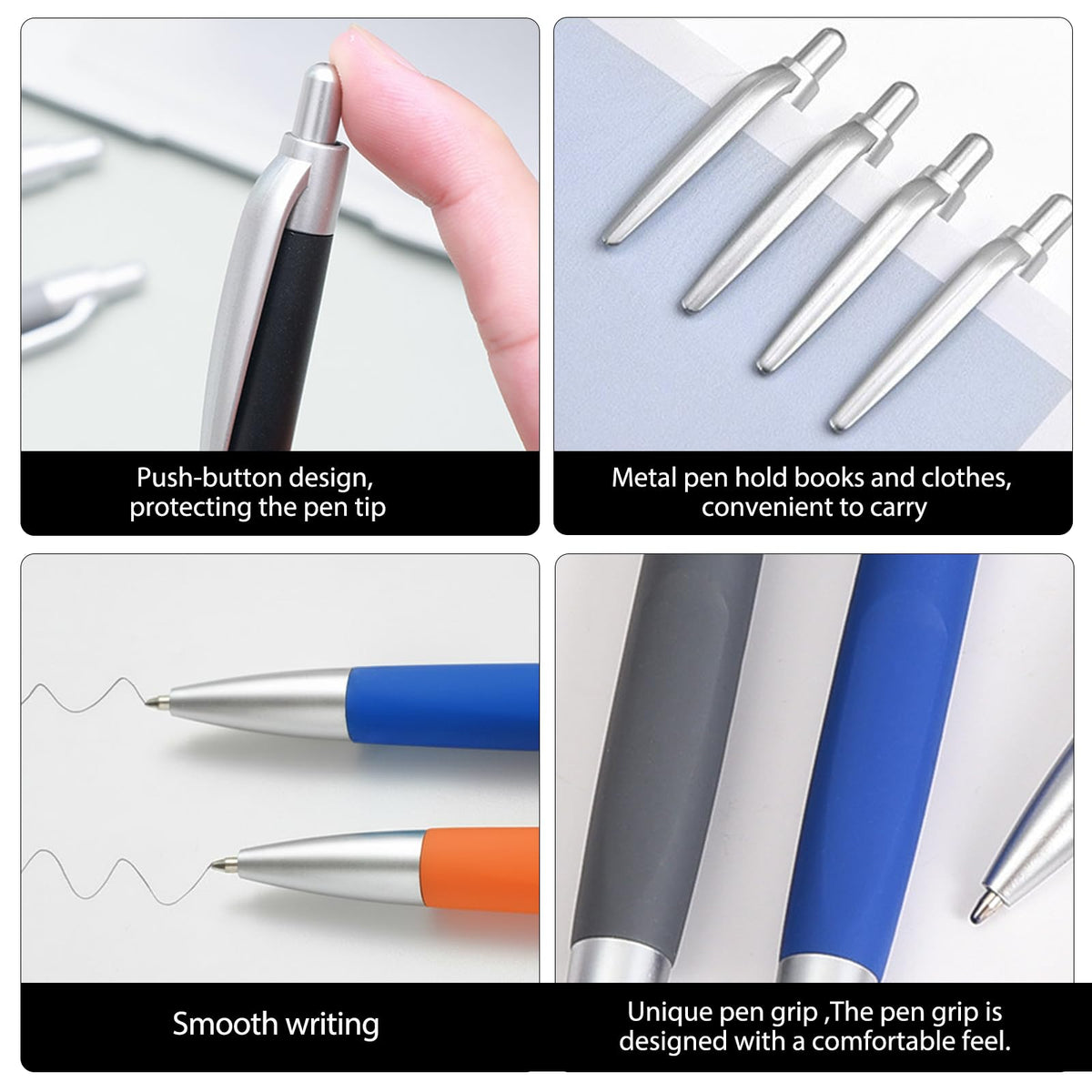 Customized Pens with Personalized Text - Pack of 100 Bulk Black Ink