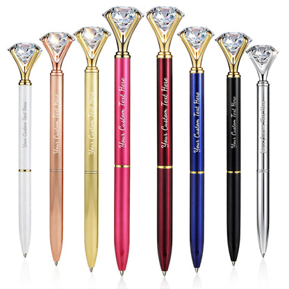 HISHER Custom Diamond Pens, 20 Pack, Bridal Shower Wedding Favor, Black Ink