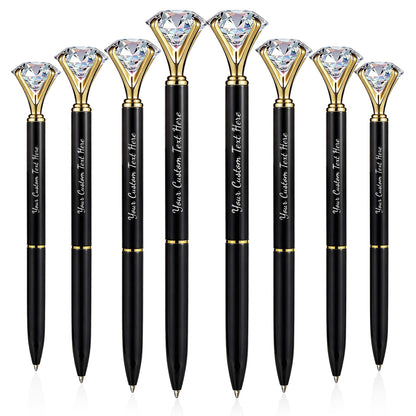 HISHER Custom Diamond Pens, 20 Pack, Bridal Shower Wedding Favor, Black Ink