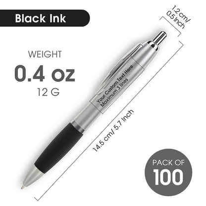 Bulk Promotional Pens with Logo for Business - 100 Counts Click Pens