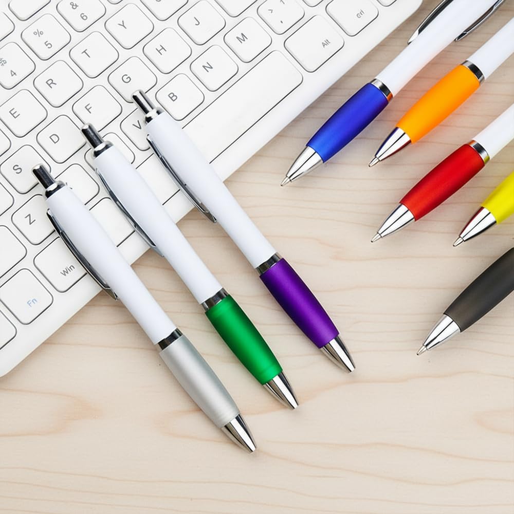 100 PCS Bulk Personalized Pens with Color Logo Custom Retractable Pens