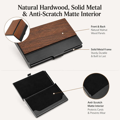 Personalized Wood Business Card Holder Custom Engraved Business Card Holder
