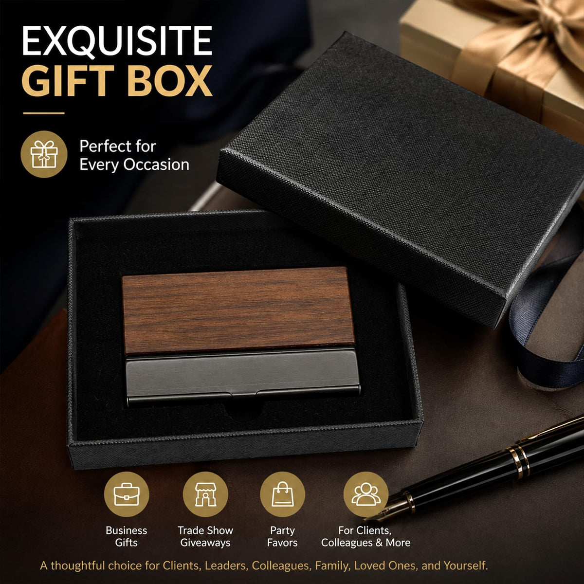 Personalized Wood Business Card Holder Custom Engraved Business Card Holder