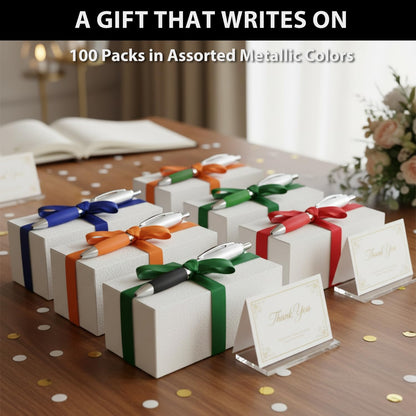 Bulk Promotional Pens with Logo for Business - 100 Counts Click Pens