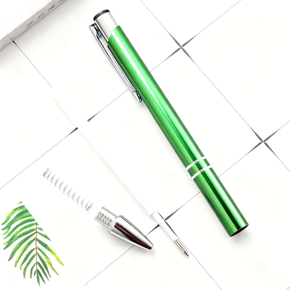 HH-STUDIO CUSTOM Metal Pen, Engraved Logo, Black Ink, Retractable-50 Pack